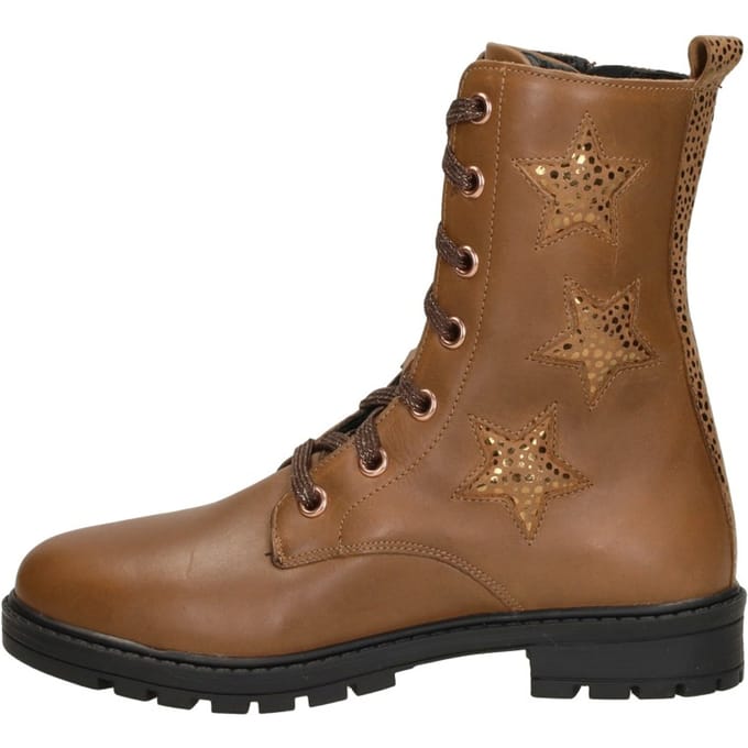 KEQ Veterschoen hoog Veterschoen hoog - Cognac - Maat 28