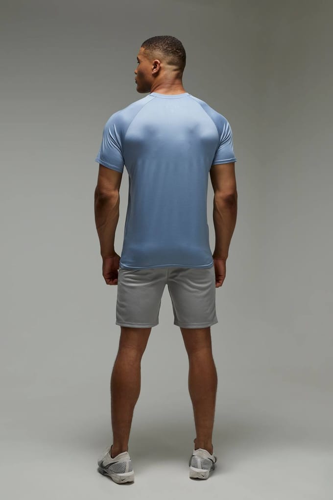 Man Active Zip Pockets 7inch Basic Training Short | Light Grey | Size Small