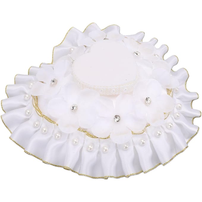 Bruiloft Ring Kussen Hartvorm Ring Drager Houder Kussen voor Bruiloft Feest Jubileum Ceremonie B white