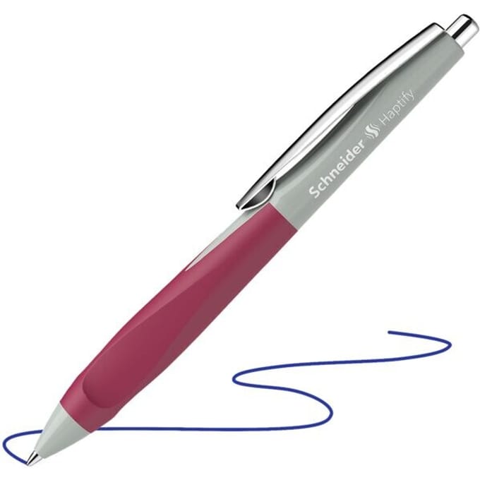 Schneider balpen - Haptify - penpunt M - saliegrijs-magenta - S-135329