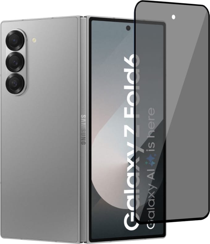 Geschikt voor Samsung Galaxy Z Fold 6 - Privacy Screenprotector - Beschermglas - Privé GuardCover