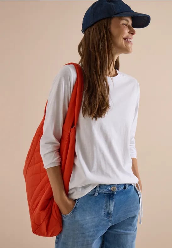 Longsleeve met ronde hals en tunnelkoord
