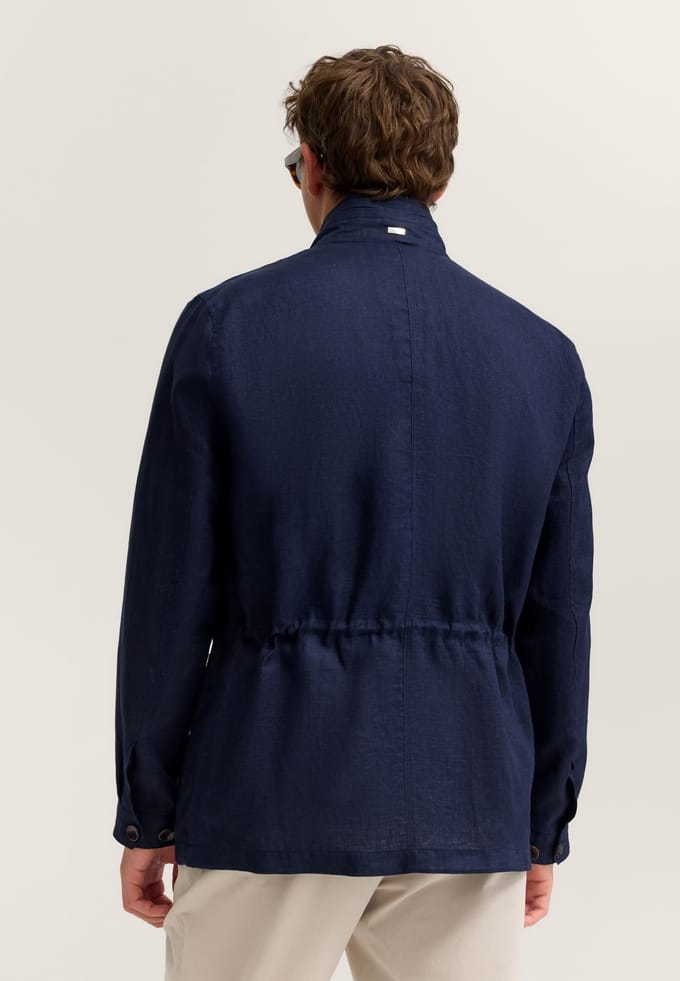 Bugatti Herren Linnen jasje Pure linen met opstaande kraag