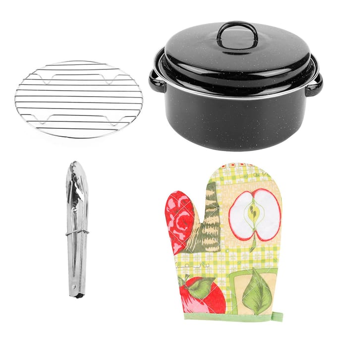 Draagbare Barbecue Pan Zoete Aardappel Vlees BBQ Grill Pan met Deksel voor Thuisgebruik black