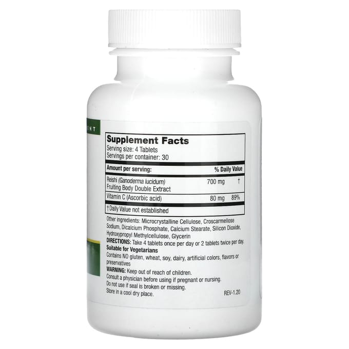 Super Reishi Paddenstoel, Vegetarische Tabletten 120 Tabletten