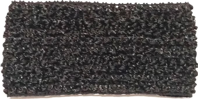 Rojafit Elastische Haarband "Brocante" Gehaakt - 7 cm. Breed - Zwart