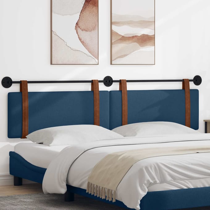 vidaXL - Hangend - hoofdbord - Blauw - Antiek - PU