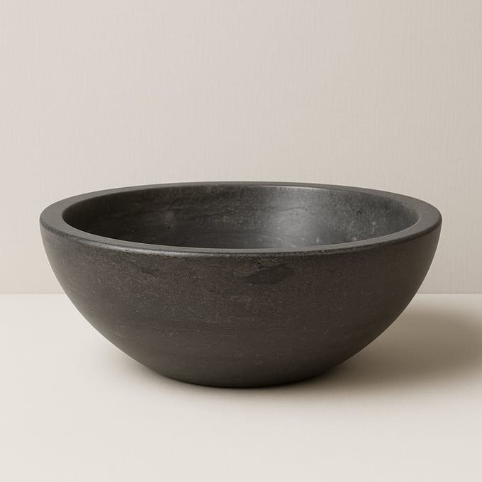 AquaVik Waskom Sten Hardsteen Gezoet Rond 40x14 cm