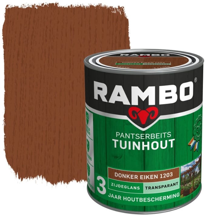 Rambo Pantserbeits Tuinhout Zijdeglans - 1.5L - Donker Eiken