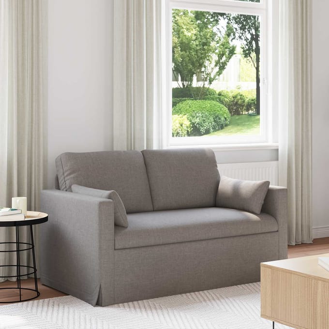 vidaXL - Bank - Taupe - 139 - x - 78 - x - 80 - cm - Stof