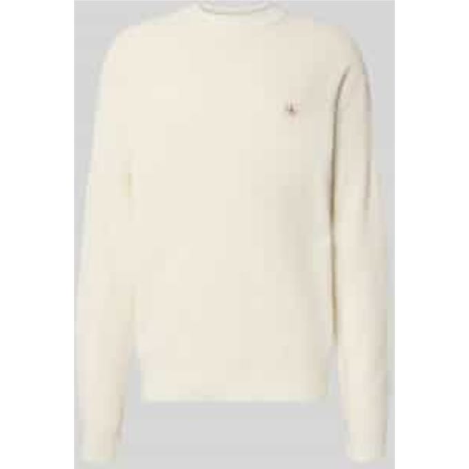 Gebreide pullover met structuurmotief en ronde hals