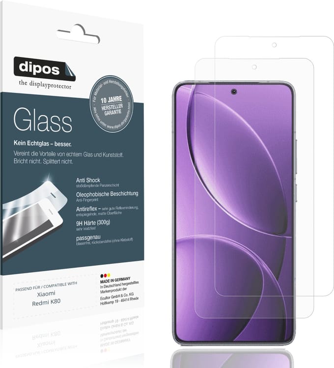 dipos – 2x Matte Pantserfolie geschikt voor Xiaomi Redmi K80 | 9H Screenprotector