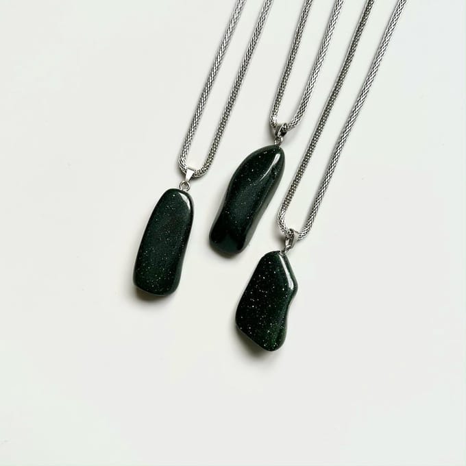 Gemstone ketting Goudsteen groen