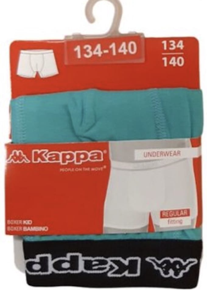 Kappa 2 pack jongens boxershort maat 146/152 green aqua