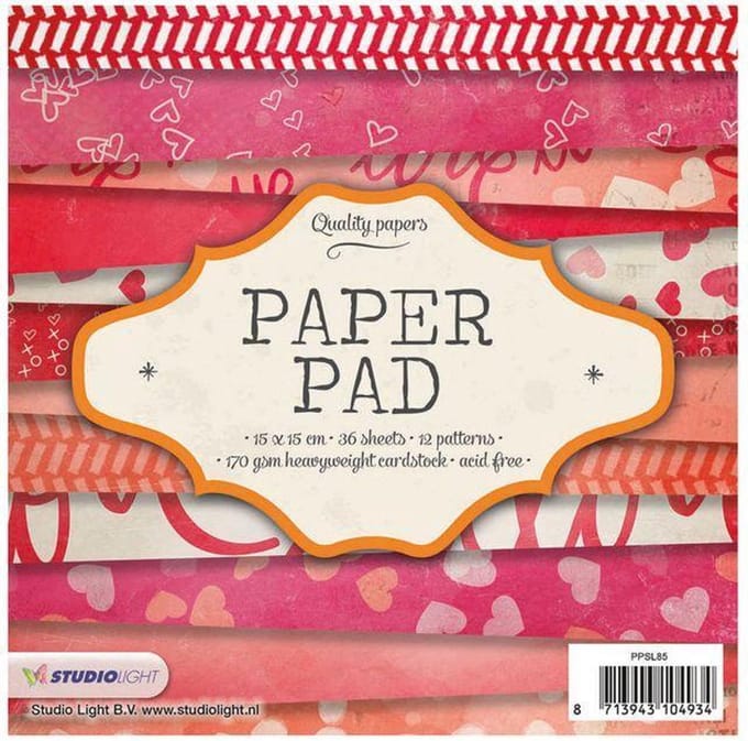 Studio Light • Paper pad 15x15cm 200g 36 vel 12 patronen nr.85