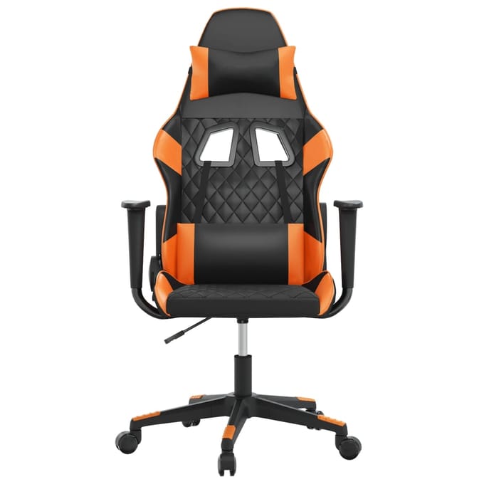 vidaXL - Gamestoel - kunstleer - zwart - en - oranje