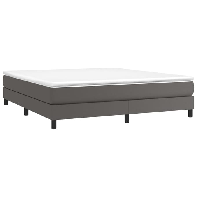 vidaXL - Boxspring - bed - kunstleer - grijs - 160x200 - cm