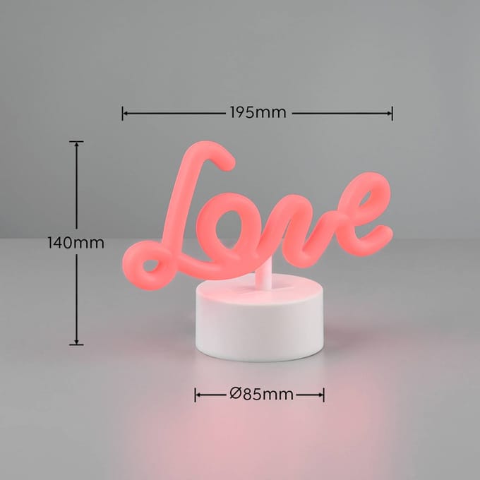 REALITY AMOR - Tafellamp - Wit - incl. 1x SMD 1 W - USB-aansluiting - Geschikt voor accuvoeding