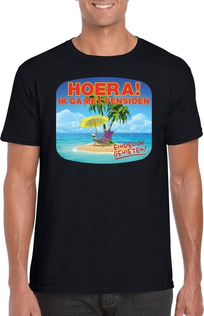 Pensioen t-shirt voor heren - zwart M
