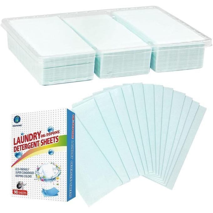 Ecoticfate Lessive en Tablettes Feuilles De Détergent À Lessive Concentré, 90 Charges De Feuilles De Détergent À Lessive sans [446]