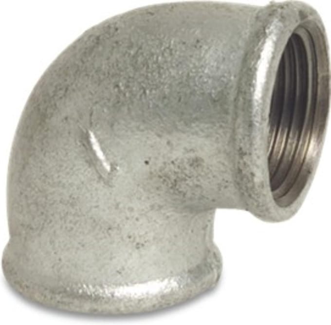 Knie Gietijzer Mega 90° Verzinkt 3/4" Binnendraad Nr. 90