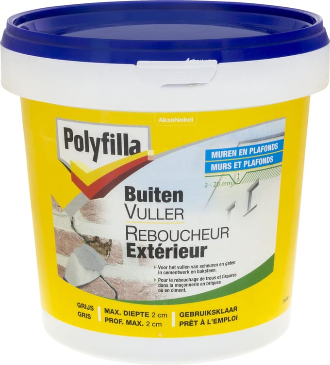 Polyfilla - Buitenvuller (Pasta) - Grijs - 1 L