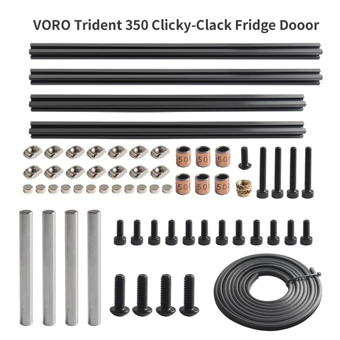 Clicky Clack koelkastdeur, accessoire voor 3D-printers, compatibel met 350 mm VORO TridentVORO 2.4 0 veelkleurig