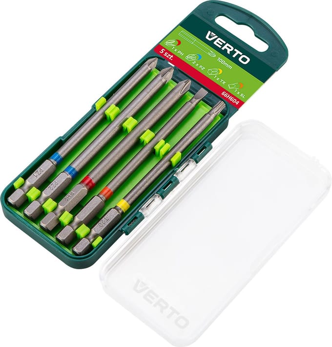 VERTO 66H604 Bitset 5 Delig S2 Staal 100mm