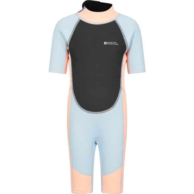 Mountain Warehouse Wetsuit met contrasterende panelen voor kinderen (Perzik)