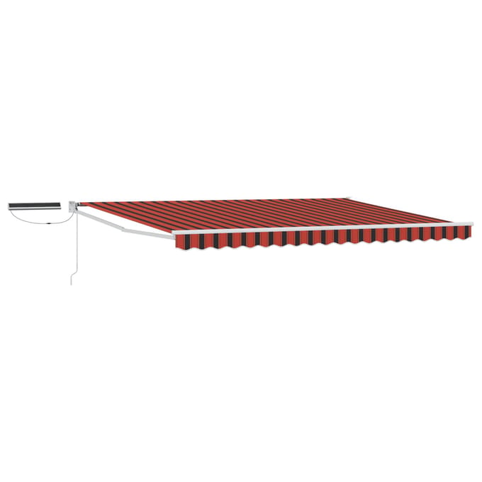 vidaXL - Elektrisch - Uitschuifbare - Zonneluifel - Oranje, - Bruin, - Wit - 4 - × - 3 - m