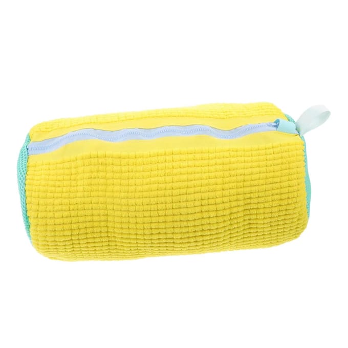 Sac à Linge Durable pour Machine à Laver pour Tous Types de Chaussures-Jaune avec Fermeture Éclair Bleue,Idéal pour Baskets et Chaussures Décontractées,Sac de Lavage pour Linge yellow