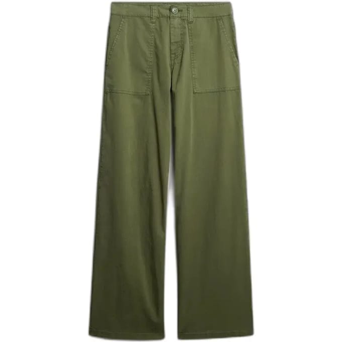 Superdry Baggy Cargo Broek Khaki Grootte: 30/32