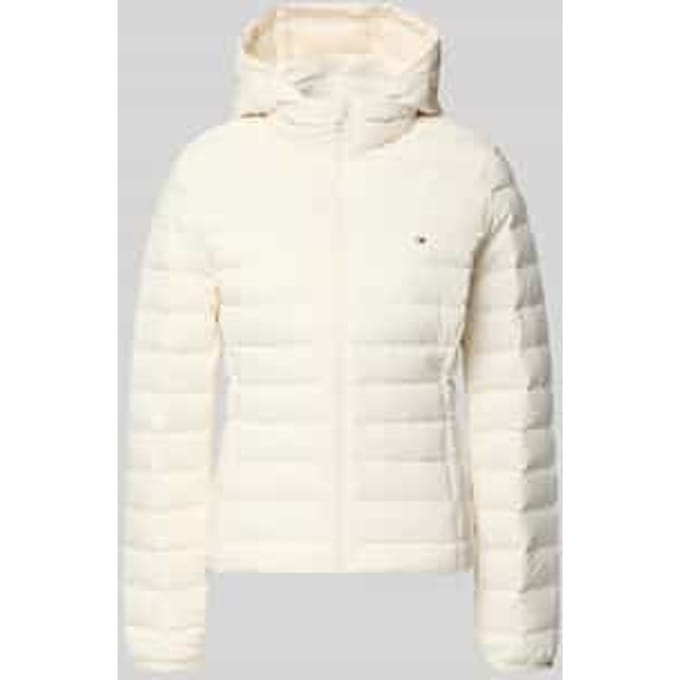 Slim fit donsjack met afneembare capuchon
