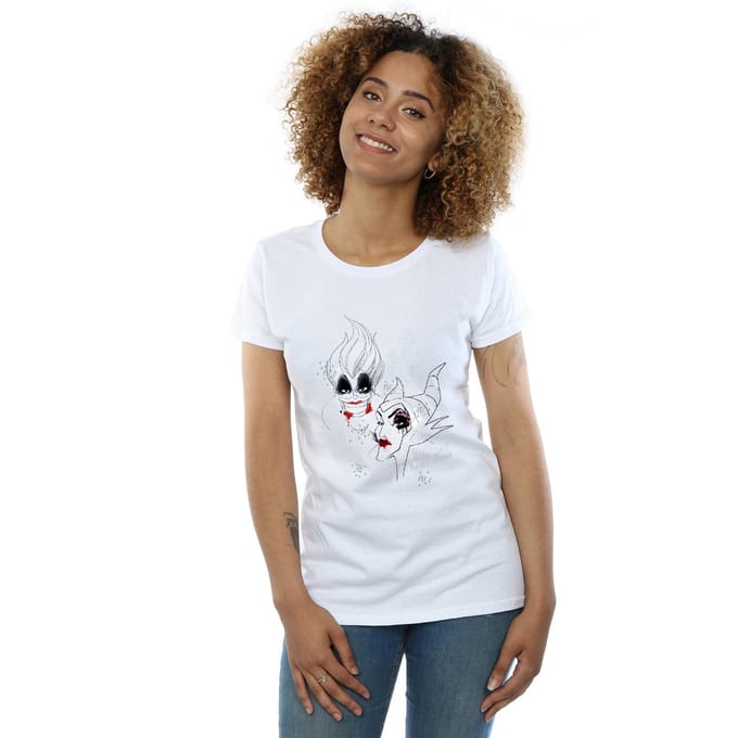 Disney Dames/Dames Wicked Villains Katoenen T-Shirt (Wit)