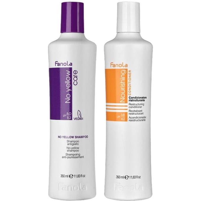 Fanola No Yellow Shampoo 350ml + Nourishing Restructuring Conditioner 350ml