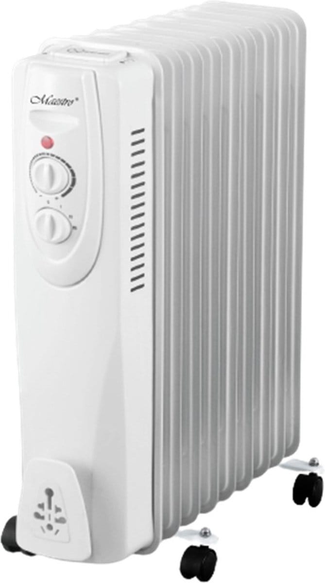 Maestro-  elektrische olieverwarmer 2000W 9 vinnen 3 warmtestanden 800 /1200 /2000 W Thermostaat