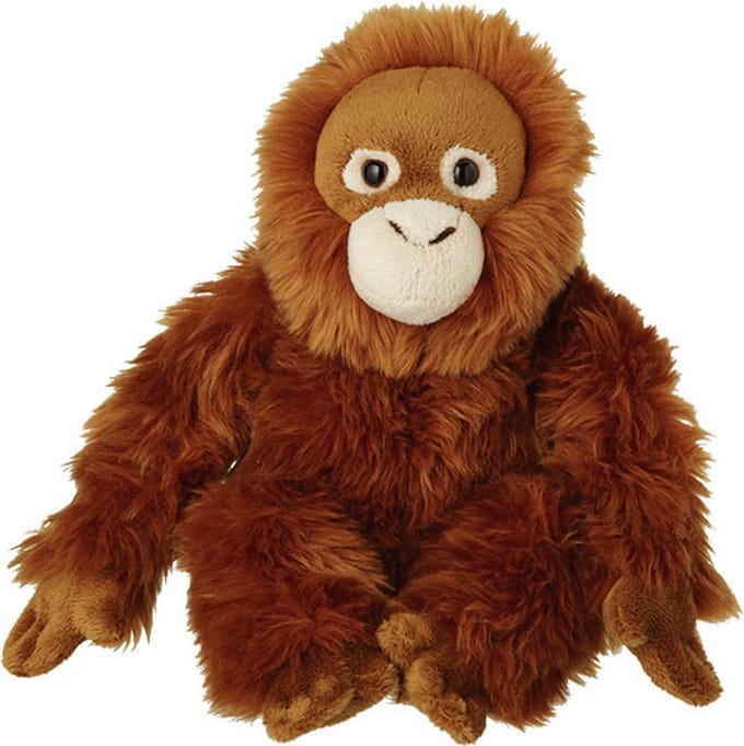 Nature Planet Pluche Orang-oetan knuffel - 22 cm - aap - speelgoed knuffeldieren
