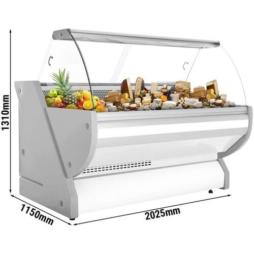 GGM Gastro Kühl-/ Fleischtheke - 2000mm - Weiß - mit Fleischlicht & beleuchteter Frontblende Grijs