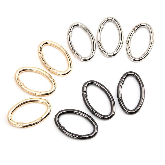 9 stuks veerringgesp 0?Ovale open tasketting met hardware, DIY-accessoires, 3 kleuren M M