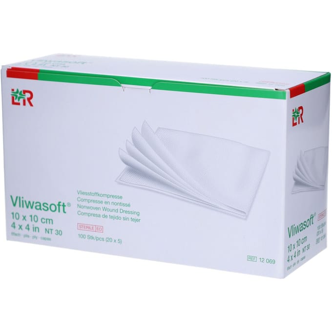Lohmann & Rauscher Vliwasoft Steriel 10x10cm 12069 100 Compressen