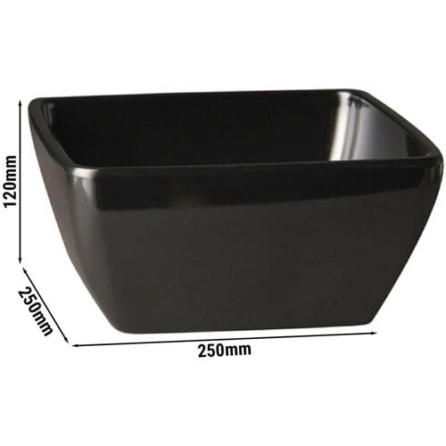 GGM Gastro (6 Stück) Schale - PURE - Melamin - 3,8 Liter - eckig - Schwarz