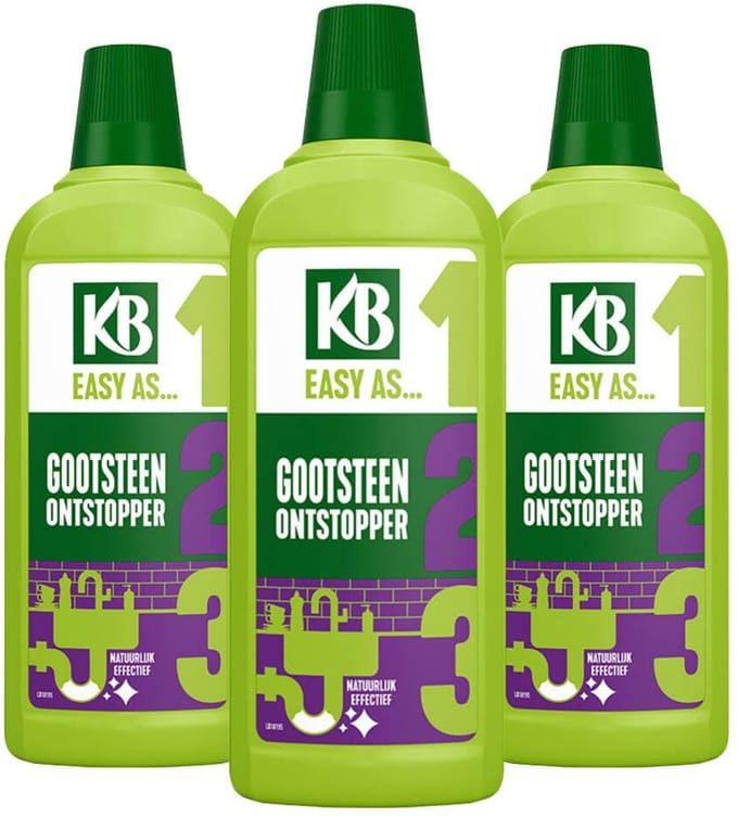 KB Easy - Gootsteen Ontstopper Concentraat - 3 x 750 ml - Voordeelverpakking
