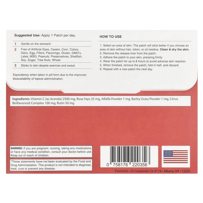 PatchAid, Vitamine C Plus Patch, 30 stuks