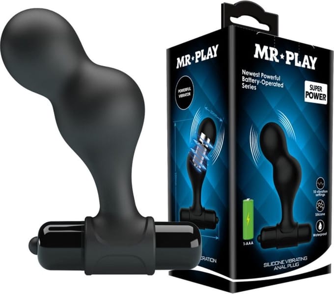 MR PLAY | Mr Play - Silicone Vibrating Anal Plug Black
