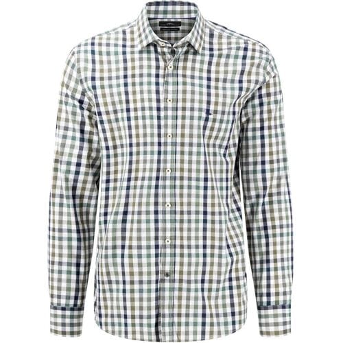 Fynch-Hatton Overhemd Smart Shirt Check Kent Night-Green / male