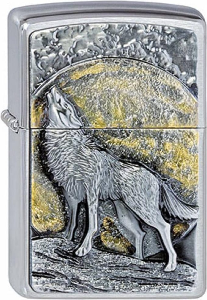 Aansteker Zippo Wolf at Moonlight