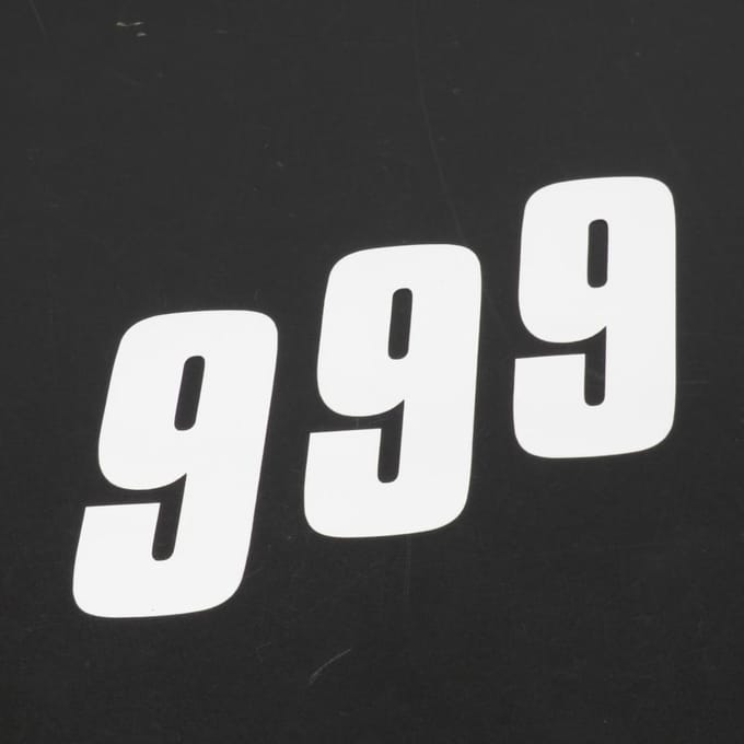 Set van 3 sticker racenummer negen 9 wit Blackbird 100x50 voor motorcross