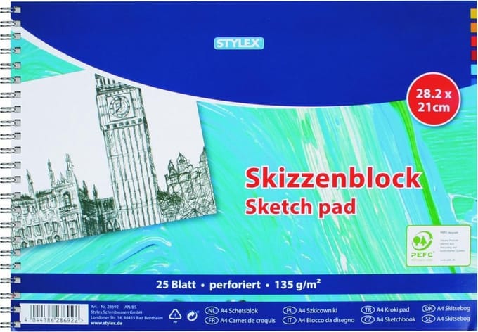 Toppoint Schetsboek A4 25vel 140gr