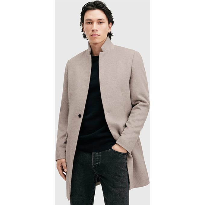 AllSaints Hargrove Coat Oatmeal White Taglia: 36 | Cappotti monopetto Outlet | Uomo | Bianco