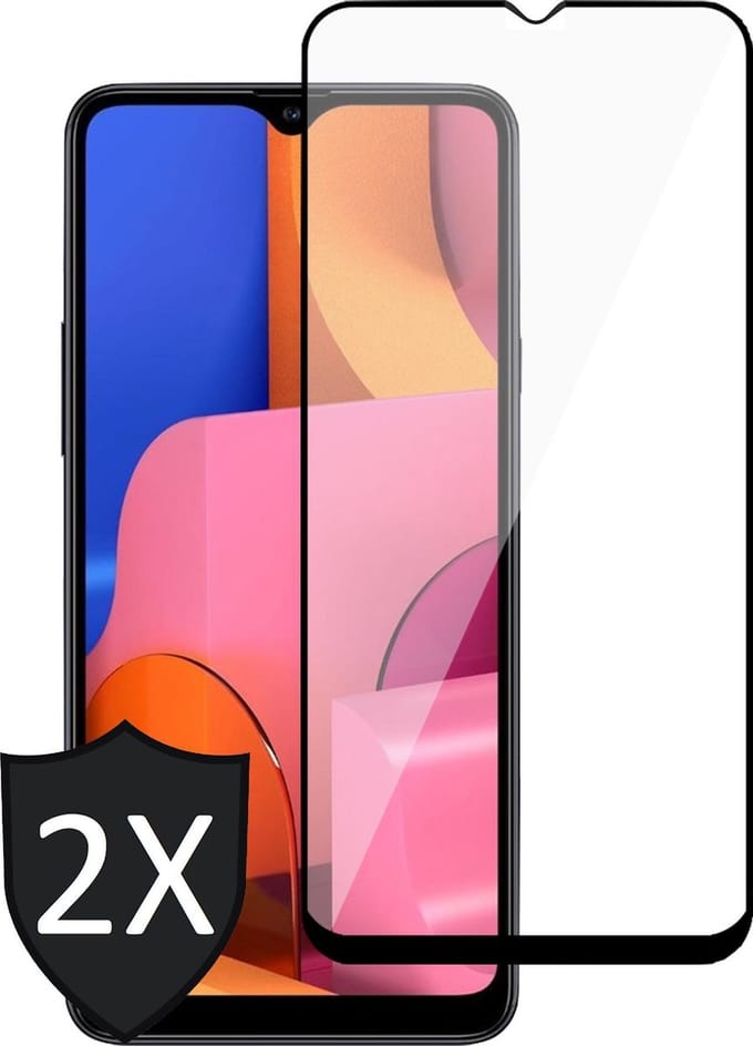 Screenprotector geschikt voor Samsung A20s - 2x FullGuard Glas Screen Protector
